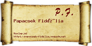 Papacsek Fidélia névjegykártya